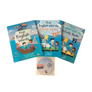 3 книги / набор на първо място на английските думи английска Детска книжка с картинки Илюстрован речник на Работна заплата