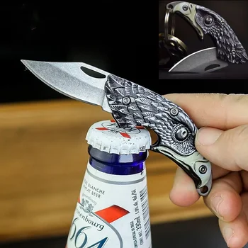 Открит Нож От Неръждаема Стомана EDC Туристически Ножове Преносим мулти-Инструмент За извличане на Висококачествен Ключодържател Джобен Нож