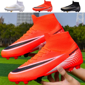 2023 Футболни обувки за мъже, детски спортни маратонки на открито, мъжки футболни обувки с висок берцем, футболни обувки Society Turf, дамски обувки