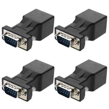 4 Пакета с Удължители VGA За да се свържете с RJ-45 CAT5 CAT6 20 м Мрежов Кабел Адаптер COM Порт LAN Конвертор Ethernet Портове