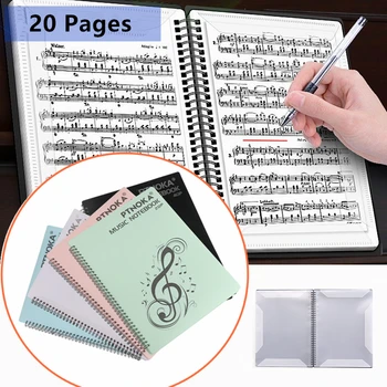 Папка за фортепианных партитури Размер на 20 страници на Лист хартия, за да нотных записи във Формат А4, Органайзер за документи, файл, за да съхранява Папка титуляр, калъф