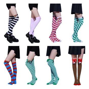 Коледни чорапи, чорапогащи, топли чорапи до коляното, дамски чорапи-ботфорты за момичета