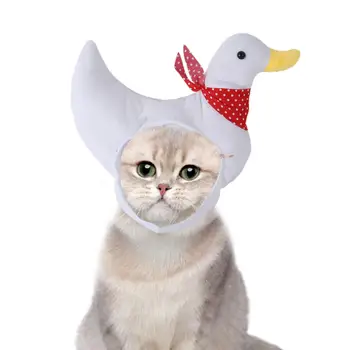 Капачка за домашни любимци, във формата на патица, Мультяшная забавна шапка за малки домашни любимци, празнична парти за коте