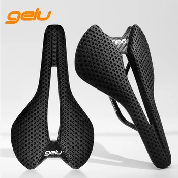 Гелу Байк 3D Печатни Въглеродни Влакна Седлото Ultralight 166 г Кухи Удобни Мобилни Възглавници Пътен Велосипед МТВ Дышащее Седалка