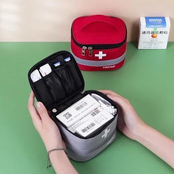 Чанта за съхранение на лекарства голям капацитет Преносим медицински набор от Домашната аптечка за първа помощ Чанта за оцеляване Пътна чанта за кола