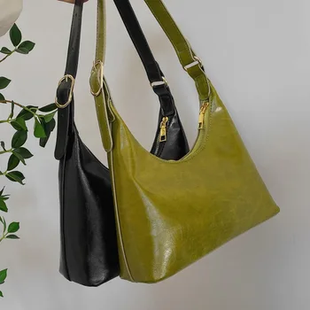 Чанта през рамо от изкуствена кожа, нова однотонная лека малка чанта, пазарска чанта, дамски