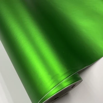 50 см * 200/300/500 см Метална матово-зелен винил фолио за увиване на автомобила без въздушни мехурчета Хромирани матово-зелен стикер от фолио за увиване на автомобила