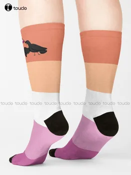 Pride Corvids - чорапи за лесбийки, чорапи за джогинг, женски персонализирани чорапи за възрастни, юноши и младежи, унисекс с цифрово принтом 360 ° Harajuku