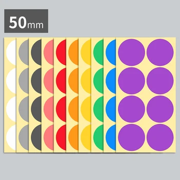 12шт 50 мм и Големи Кръгли Самозалепващи Етикети Етикети Кръгови Гарнитури Етикети САМ Цветни English Ценови Етикети Канцеларски материали