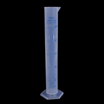 мерителна цилиндър с обем 250 мл, със сини скалата, устойчиви на киселини и алкални съпротива Мерителна цилиндър