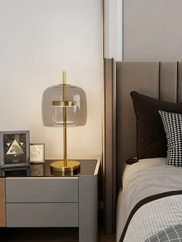 Модерна минималистичная стъклена лампа Nordic Master Bedroom Light луксозна настолна лампа