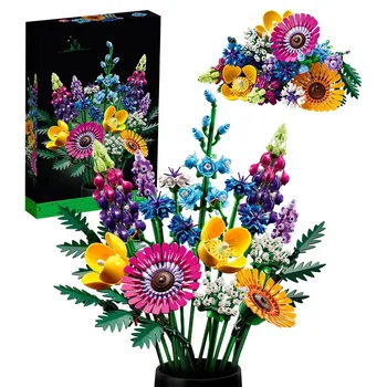 Нов 10313 Фантастичен букет от цветя, Роза, Орхидея Градивен елемент на Тухли Играчката 