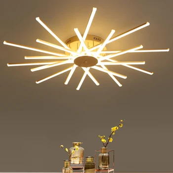 Led плафониери бял цвят за всекидневната спални модерен тавана лампа с алуминиев затъмняване домашно осветление