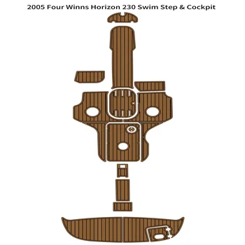 Качеството на 2005 Four Winns Horizon 230 Платформа за плуване Кокпита на Лодката EVA Пяна Подложка за подови настилки от тиково дърво