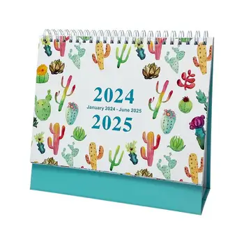 Настолен календар в 2024 година на 18 месеца Настолен Календар-поставка Планер с 2024 на 2025 година Постоянен Календар Практичен и изчистен за училище