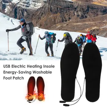 Стелка с електрически отопляеми USB, энергосберегающая моющаяся тампон за крака С регулируема температура в 3 позиции, топло за крака за мъже и жени