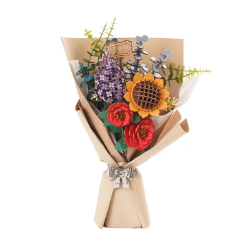 Robotime Rowood, Направи си сам, Wooden букет цветя, Красиви подаръци ръчна изработка, екологично чисти материали, 3D Дървен пъзел за декор приятелки.