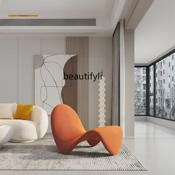 Скандинавски дизайн сгъваем стол, Италиански Минималистичен Единична диван за хол, стол за почивка на балкона, мебели за дома