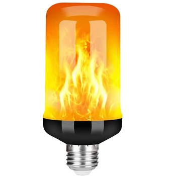 Led лампа с ефект на пламъка E27, декоративна мерцающая лампа с реалистични светлини на огъня, лампа за украса на фестивала, черно-B