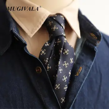 Марка MUGIVALA, мъжки класически луксозен вратовръзка на синьо, вино-червено, Жаккардовый вратовръзка за бизнес сватба, абитуриентски бал, аксесоар за ежедневието.