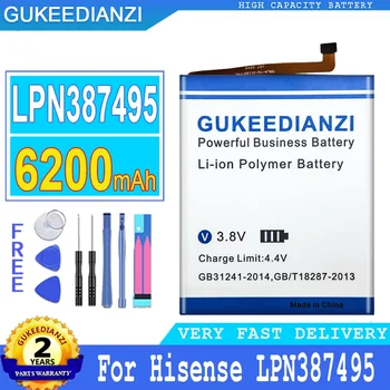 Батерия GUKEEDIANZI за мобилен телефон Hisense LPN387495, батерия с голям капацитет, 6200 mah