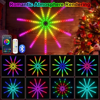 Dreamcolor Fireworks LED Strip Light USB 5V RGBIC Фея Lamp APP Дистанционно Управление Фейерверковыми Светлини За Вечерни Сватбени Декорации