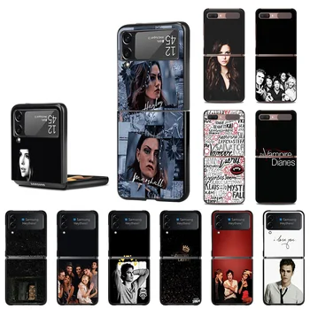 За Samsung Z Flip 3 5G Седалките The Vampire Diaries Боядисана Капак Черен Твърд Калъф За Телефон Galaxy Z Flip3 Защитни Капаци