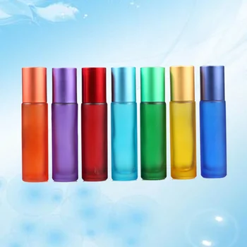 7шт парфюм за мат, лак обем 10 мл флакони, на роли, стъклени флакони, цветен флакон за субупаковки, случаен цвят