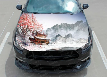 Японската ръчно рисувани декорации стикер на предния капак на автомобила vinyl стикер графична опаковка термоаппликации графична стикер на предния капак на автомобила custom сам mountain
