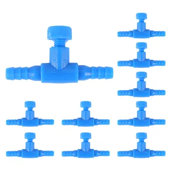 10 броя пластмасови клапани за контрол на въздушния помпа за аквариум, 2-лентов, сини