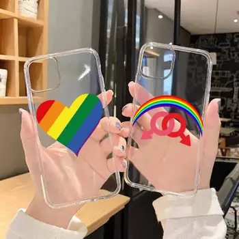 ЛГБТ Лесбийка Rainbow Pride Калъф За мобилен Телефон Samsung GalaxyS20 S21 S30 FE Lite Plus А21 A51S Note20 С Прозрачна Обвивка
