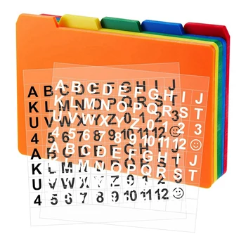 50 БР. Набор от карти с азбука, разделители картички с азбука, набор от самозалепващи етикети с номера (смесен цвят, 3x5 инча)