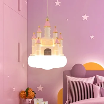 Полилеи Dream Castle Топли Романтични нощни лампи за детска стая Проста модерен полилей за спални принцеси за момичета LED E27