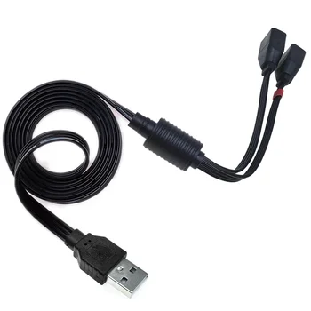 60 см 40 СМ USB 2.0 1 мъжки и 2 женски двойно USB-хъб за пренос на данни, захранващ адаптер и опаковка, USB-кабел за зареждане, удлинительный кабел