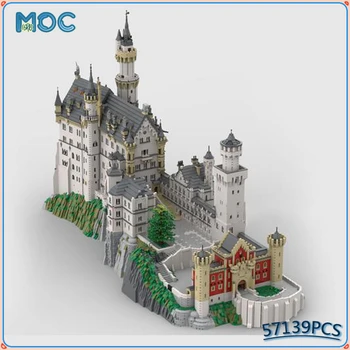 MOC Средновековен замък, строителните блокове на замъка Нойшванщайн, Тухли, Модел набор, Градска мащабната кула, Играчки за събиране на Подаръци