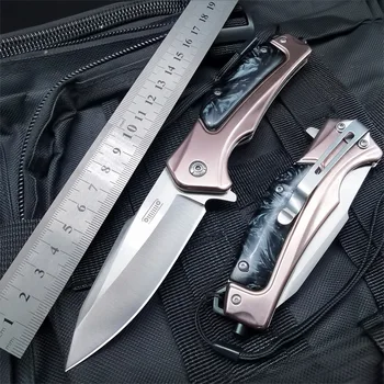Походный сгъваем нож за мъже с висока твърдост, преносими джобни военно-тактически ножове за оцеляване и самозащита
