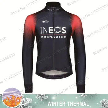 Велосипедна облекло INEOS, термо-руното велосипедна яке, мъжки зимни велосипедна облекло, блузи с дълги ръкави за МТВ, джърси за пътят мотори, вълнени ризи