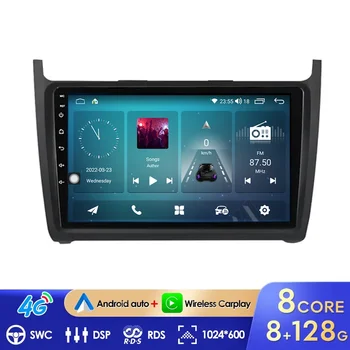 2DIN Android 13,0 Авто радио Мултимедия Carplay за Volkswagen VW Polo 5 2008 - 2019 2020 4G Wifi DVD GPS Navi главното устройство Авторадио