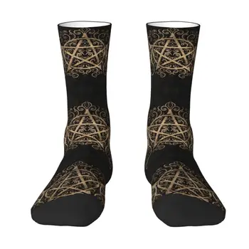 Чорапи с тройно пентаграма Богиня на Луната, мъжки Дамски топли модни чорапи-новост, чорапи Готика Wiccan Witch Witchcraft Crew