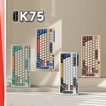 Kzzi K75 Безжична Bluetooth клавиатура с три режима на работа, механична клавиатура се предлага в стандартно оборудване с безжична връзка 2,4 g