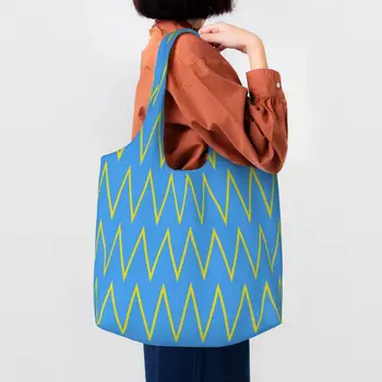 Електро-сини дънки, чанта за пазаруване на хранителни стоки, холщовые чанти за пазаруване през рамо, преносима градинска художествена чанта Eldridge